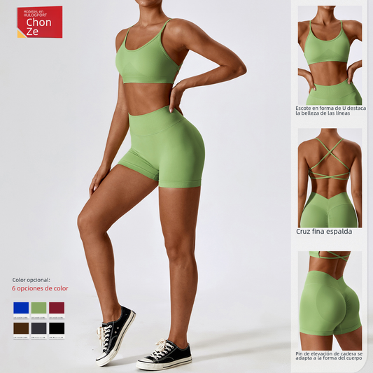 Seamless Yoga Outfit Set for Women - Quick Dry Material
